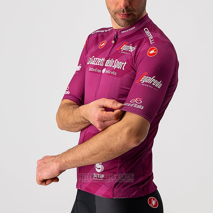 2021 Fahrradbekleidung Giro d'Italia Fuchsie Trikot Kurzarm und Tragerhose